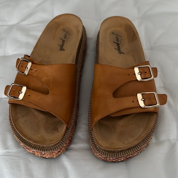 FREE PEOPLE Caravelle Cork Footbed Sandals- Size 39 Canyon Moon color - Picture 2 of 7